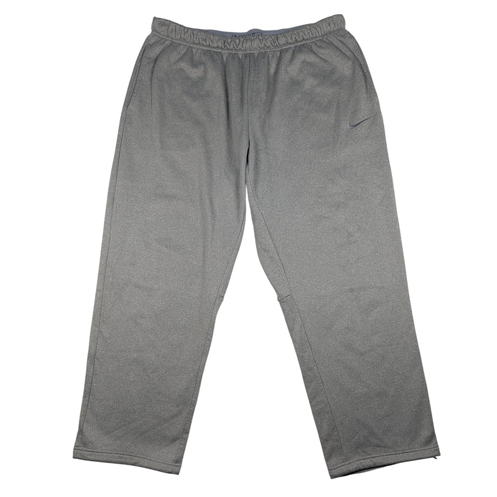 Nike Therma-FIT Sweatpants Mens XXL Gray Fleece Straight Ankle Zip 646676-063
